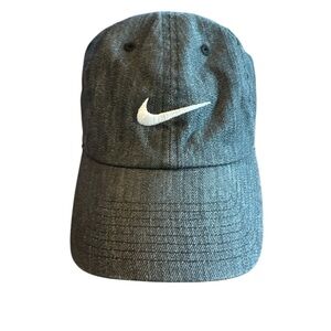 Nike Sportswear Heritage86 Swoosh Denim Hat Black Jean Adult One-Size DJ6220 010